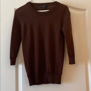 Jcrew wine/ brown cotton crew neck sweater